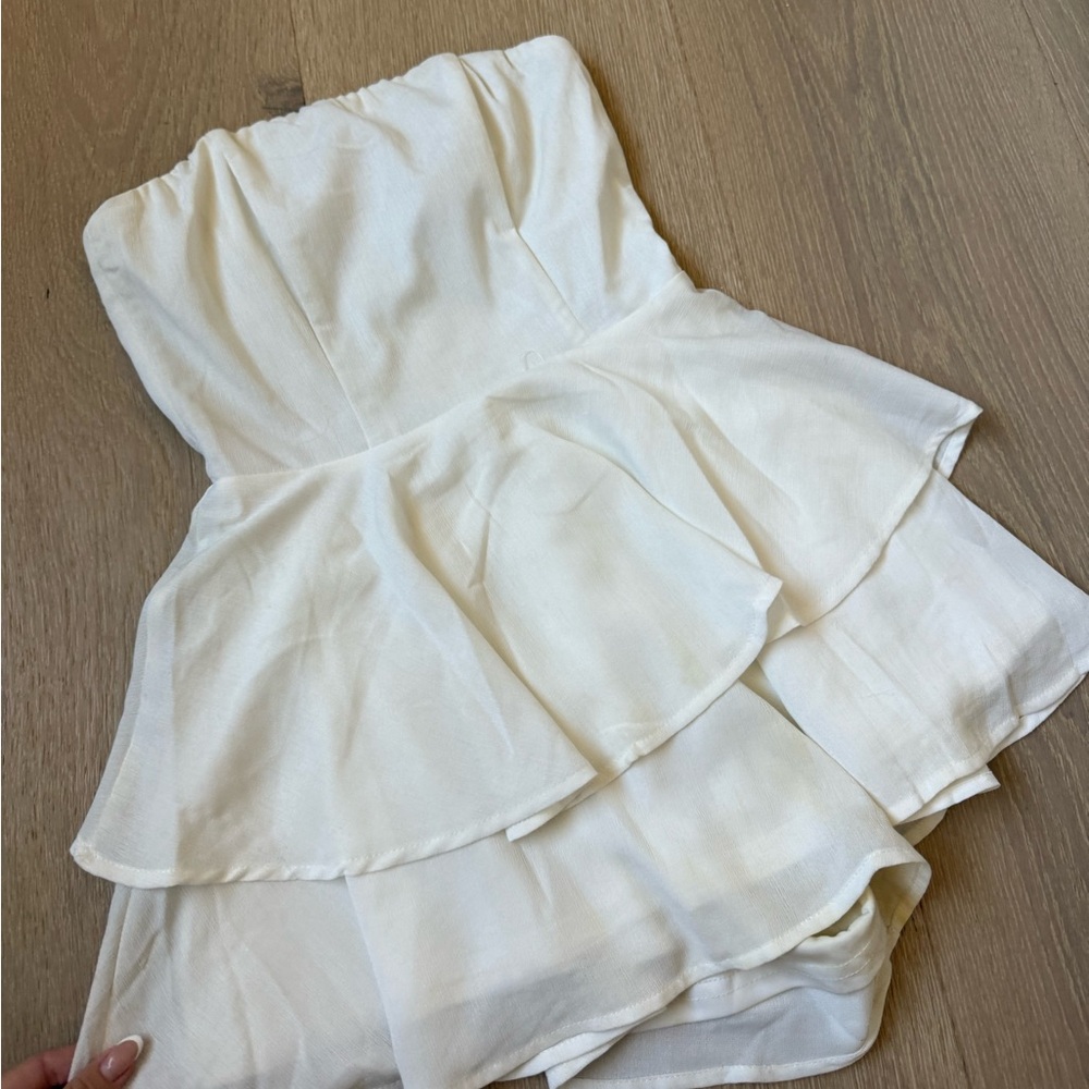 Princess Polly 0 White Mini Ruffle Dress
